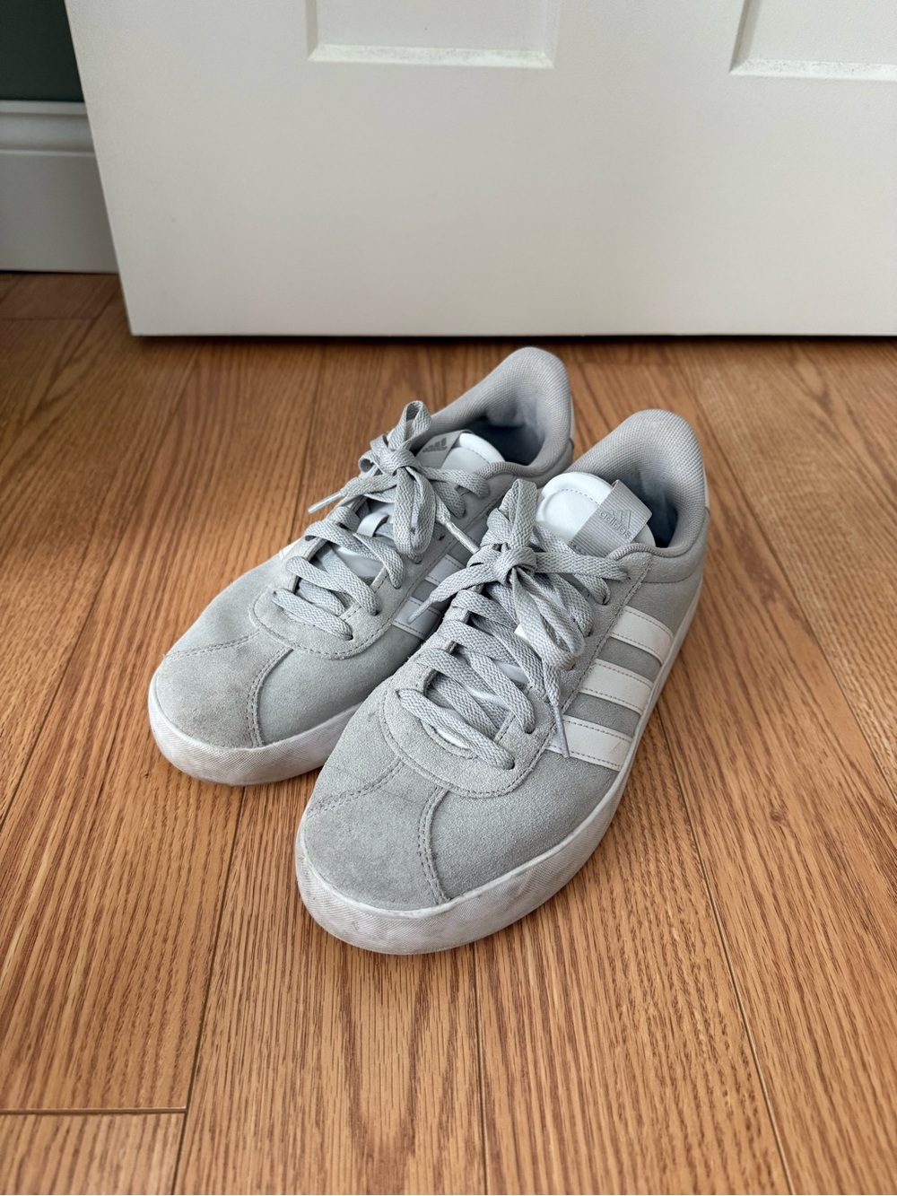 adidas Light Gray Mesh Running Shoes